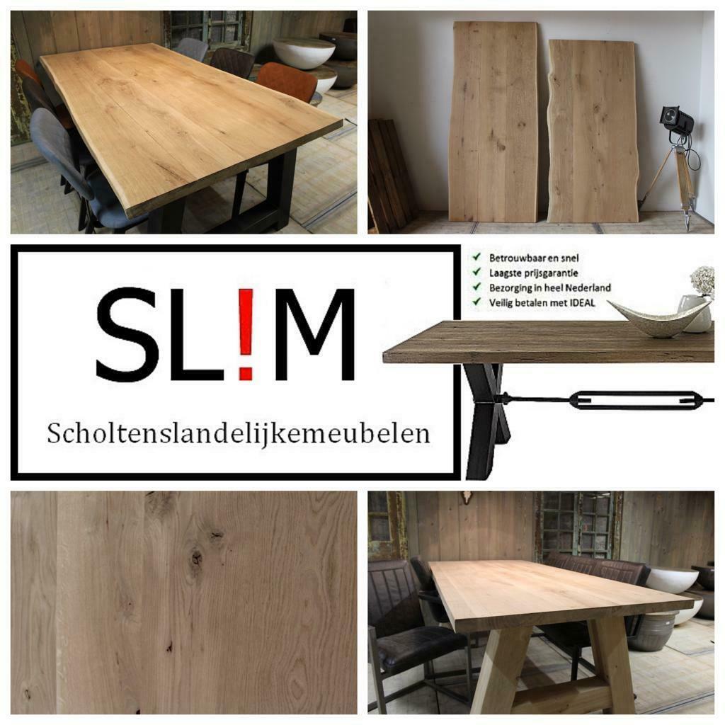 ≥ Eikenhouten Tafelblad Op Maat Laten Maken Tafel Eiken Hout — Tafels |  Eettafels — Marktplaats