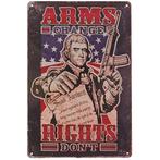 Metalen plaatje - Arms Change Rights Dont NIEUW, Huis en Inrichting, Ophalen of Verzenden, Nieuw