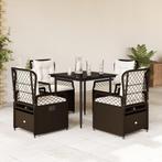 vidaXL 5-delige Tuinset met kussens poly rattan bruin, Tuin en Terras, Tuinsets en Loungesets, 4 zitplaatsen, Nieuw, Tuinset, Verzenden