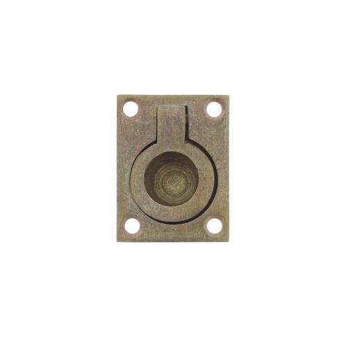 Intersteel Luikring rechthoekig 65x49mm - messing getrommeld, Doe-het-zelf en Verbouw, Hang- en Sluitwerk, Nieuw, Verzenden