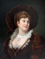 Anton Ebert (1845-1896) - Portrait of a lady in Renaissance