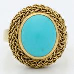 Ring - 18 karaat Geel goud -  4.30ct. tw. Turquoise