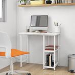 vidaXL Computerbureau 80x40x72 cm MDF en metaal wit, Verzenden, Nieuw