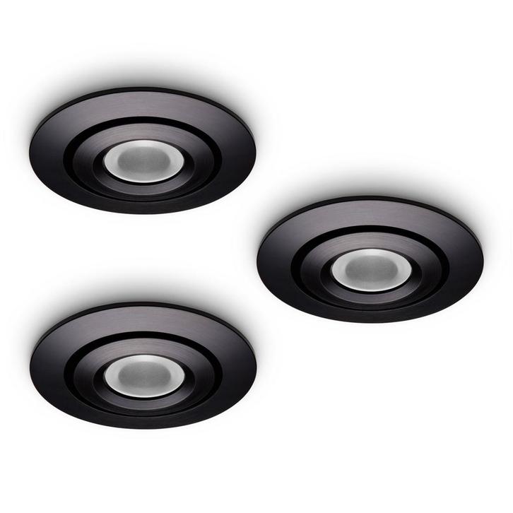 Ledisons LED-inbouwspot Piccolo 1W set 3 stuks zwart, Huis en Inrichting, Lampen | Spots