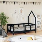 vidaXL Kinderbedframe 70x140 cm massief grenenhout zwart, Kinderen en Baby's, Kinderkamer | Bedden, Verzenden, Nieuw