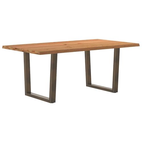 vidaXL Eettafel met natuurlijke rand 180x100x74 cm massief, Huis en Inrichting, Tafels | Eettafels, Nieuw, Verzenden