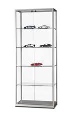 Luxe vitrinekast aluminium 80 cm met glas en twee, Nieuw in verpakking