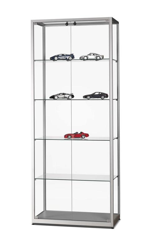 Luxe vitrinekast aluminium 80 cm met glas en twee, Zakelijke goederen, Kantoor en Winkelinrichting | Kantoormeubilair en Inrichting
