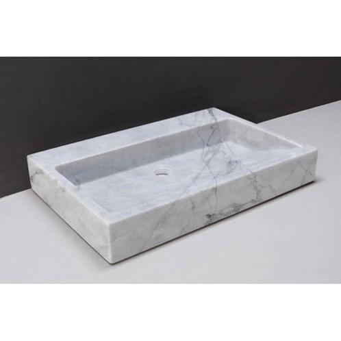 Wastafel Forzalaqua Palermo Carrara Gepolijst 60x40x9 cm Met, Doe-het-zelf en Verbouw, Sanitair, Overige typen, Nieuw, Ophalen of Verzenden
