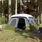 vidaXL Tent met LED 6-persoons snelontgrendeling lichtgroen, Caravans en Kamperen, Verzenden, Nieuw, Tot en met 2