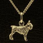 Gouden Bouvier oren ongecoupeerd ketting hanger - klein, Sieraden, Tassen en Uiterlijk, Verzenden, Nieuw