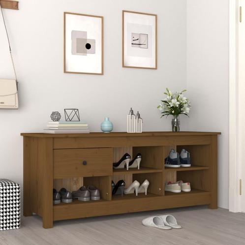 vidaXL Schoenenkast 110x38x45,5 cm massief grenenhout, Huis en Inrichting, Kasten | Schoenenrekken, Nieuw, Verzenden