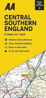 Wegenkaart - Landkaart 2 Central Southern England - AA Road, Boeken, Atlassen en Landkaarten, Nieuw, Verzenden