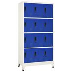 vidaXL Lockerkast 90x45x180 cm staal grijs en blauw, Huis en Inrichting, Kasten | Lockerkasten, Verzenden, Nieuw