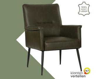 Leren fauteuil Rise - Elegance Green (donkergroen) beschikbaar voor biedingen