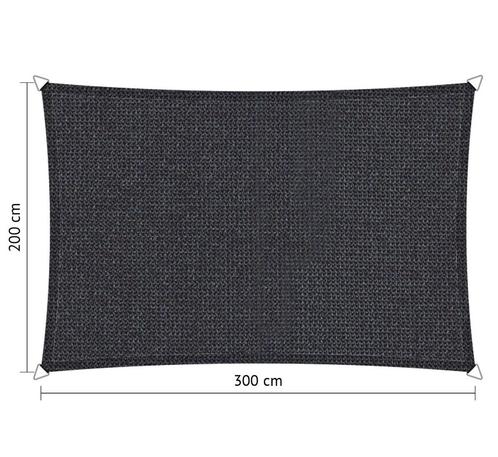 Schaduwdoek 2x3 rechthoek Carbon grey, Tuin en Terras, Schaduwdoeken, Nieuw, Ophalen of Verzenden