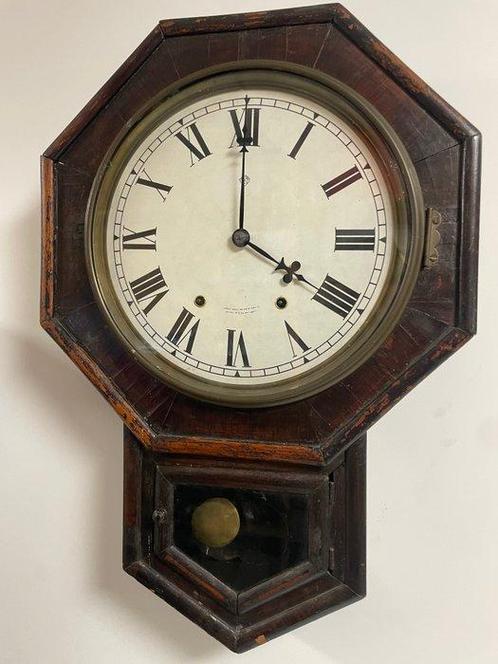 Wandklok - Ansonia Clock Company - Hout - 1850-1900, Antiek en Kunst, Antiek | Klokken