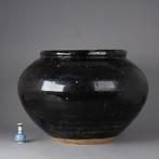 Kom - A LARGE RUSSET GLAZED JARDINAIRE - Yuan/Early Ming -, Antiek en Kunst