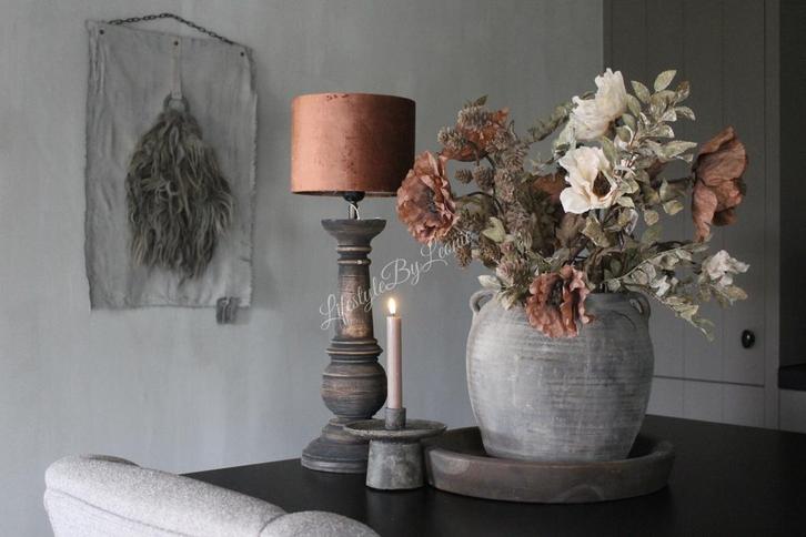 PMR betonnen kandelaar op voet 16 x 9 cm, Huis en Inrichting, Woonaccessoires | Kandelaars en Kaarsen, Nieuw, Ophalen of Verzenden