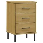 Nachtkastje Massief Hout - OP = OP - Industriele Look!, Huis en Inrichting, Slaapkamer | Nachtkastjes, Minder dan 45 cm, Nieuw