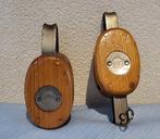 Maritieme objecten (2) - Hout- Vintage katrollen pully