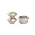 Mini Knop+Ring Pushlock Zilver Mat 2st., Caravans en Kamperen, Kampeeraccessoires, Nieuw
