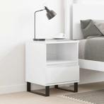 vidaXL Nachtkastje 40x35x50 cm bewerkt hout hoogglans wit, Huis en Inrichting, Slaapkamer | Nachtkastjes, Minder dan 45 cm, Verzenden