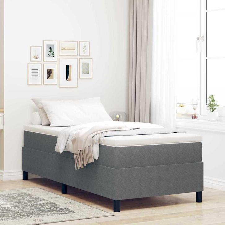 vidaXL Platform bedframe Lichtgrijs 100 x 200 cm Stof, Huis en Inrichting, Slaapkamer | Bedden, Nieuw, Stof, Verzenden
