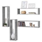 Wandplank Fagernes set van 4 59x14,5x17 cm betonlook, Huis en Inrichting, Woonaccessoires | Wandplanken en Boekenplanken, Verzenden