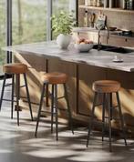 Set van 2 barkrukken kunstleer caramel – 120 kg draagkracht, Huis en Inrichting, Barkrukken, Verzenden, Nieuw