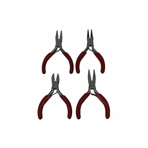 Hofftech Mini tangenset - 4 delig - 80 mm - ergonomisch o..., Doe-het-zelf en Verbouw, Gereedschap | Handgereedschap, Nieuw, Ophalen of Verzenden