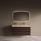 Badmeubelset Riga Travertin met Wastafel 120 cm Bruin Eiken, Doe-het-zelf en Verbouw, Sanitair, Ophalen of Verzenden, Nieuw, Bad