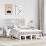 vidaXL Bed met boekenkast zonder matras massief hout wit, Huis en Inrichting, Slaapkamer | Bedden, Verzenden, Wit, 140 cm, 200 cm