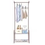 Koffiekleurig Kledingrek – IJzer met 4 Haken en 2 Planken, Huis en Inrichting, Woonaccessoires | Kapstokken, Verzenden, Nieuw