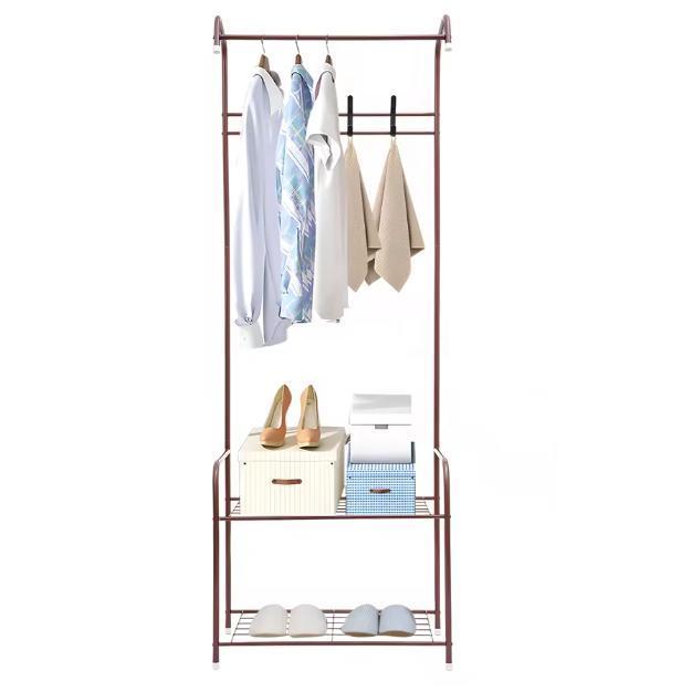 Koffiekleurig Kledingrek – IJzer met 4 Haken en 2 Planken, Huis en Inrichting, Woonaccessoires | Kapstokken, Nieuw, Verzenden