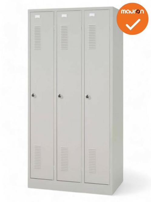 Mauforce Garderobe kast - 180x87x50cm - driedeurs - Zilvergr, Zakelijke goederen, Kantoor en Winkelinrichting | Kantoormeubilair en Inrichting