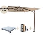 Siesta premium zweefparasol 300x300 cm wenge frame beach, Tuin en Terras, Parasols, Ophalen of Verzenden, Nieuw