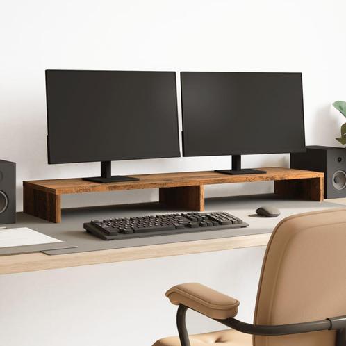 vidaXL Monitorstandaard 100x27x10 cm bewerkt hout oud, Computers en Software, Overige Computers en Software, Nieuw, Verzenden