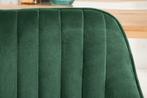 Elegante armleuningstoel TURIJN smaragdgroen fluweel met, Huis en Inrichting, Stoelen, Ophalen of Verzenden, Nieuw