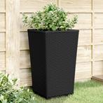 vidaXL Plantenbakken 2 st 32,5x32,5x57 cm polypropeen zwart, Verzenden, Nieuw, Kunststof