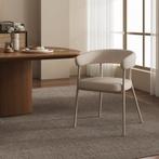 Eetkamerstoel set van 2 Huk 78x57x56 cm beige [en.casa], Verzenden, Nieuw