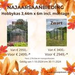 Najaarsaanbieding: Hobbykas 3,44m x 6m incl montage, Gebruikt