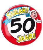 Sarah Button 50 Jaar verkeersbord 10,2cm, Hobby en Vrije tijd, Feestartikelen, Verzenden, Nieuw