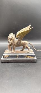 sculptuur, Leone San Marco Venezia - 25 cm - Brons, Marmer -