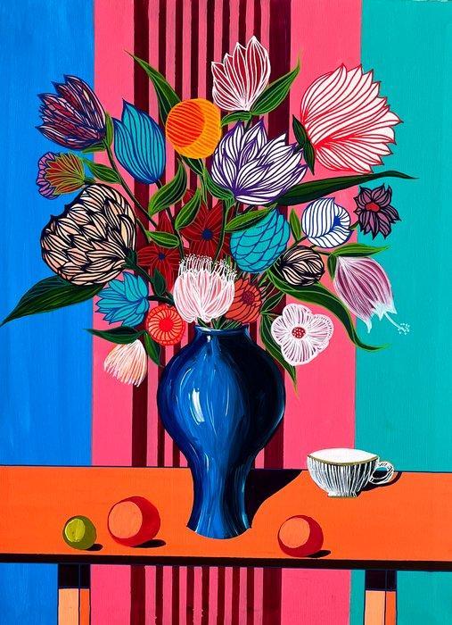 Valdi - Blue shine - XL (No Reserve), Antiek en Kunst, Kunst | Schilderijen | Modern