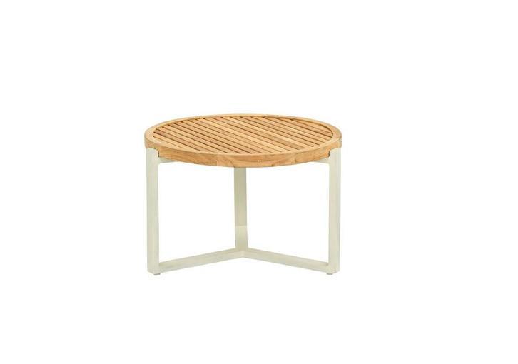Apple Bee Monaco loungetafel Oyster met rond teak blad Ø 60, Tuin en Terras, Tuinsets en Loungesets, Ophalen of Verzenden