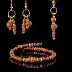 Oud-Romeins Armband, hanger en oorbellen met Romeinse glas-, Sieraden, Tassen en Uiterlijk, Antieke sieraden