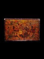 Islamitisch - Gelakt paneel - oorlogs scène -, Antiek en Kunst