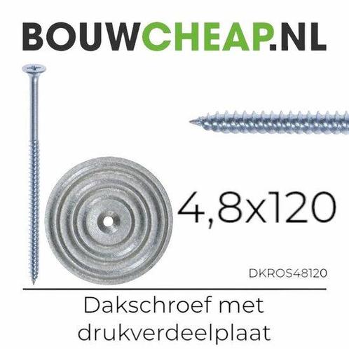 Dakschroeven 4.8x120mm in combinatie met drukverdeelplaat..., Doe-het-zelf en Verbouw, IJzerwaren en Bevestigingsmiddelen, Verzenden