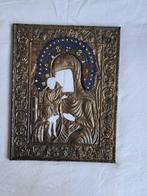 Icoon - Moeder Gods van Tichvin - Metaal, zilverkleurig, Antiek en Kunst